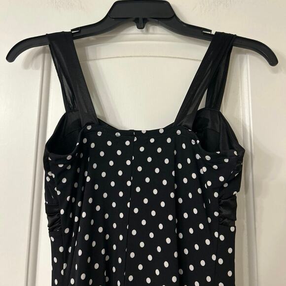 My Michelle Y2K Black White Polka Dot Mini Dress Milkmaid Retro Pin Up Small - Picture 7 of 14